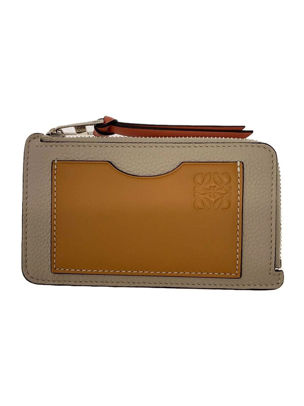 Loewe Card Case Wallet Leather Beige Cream